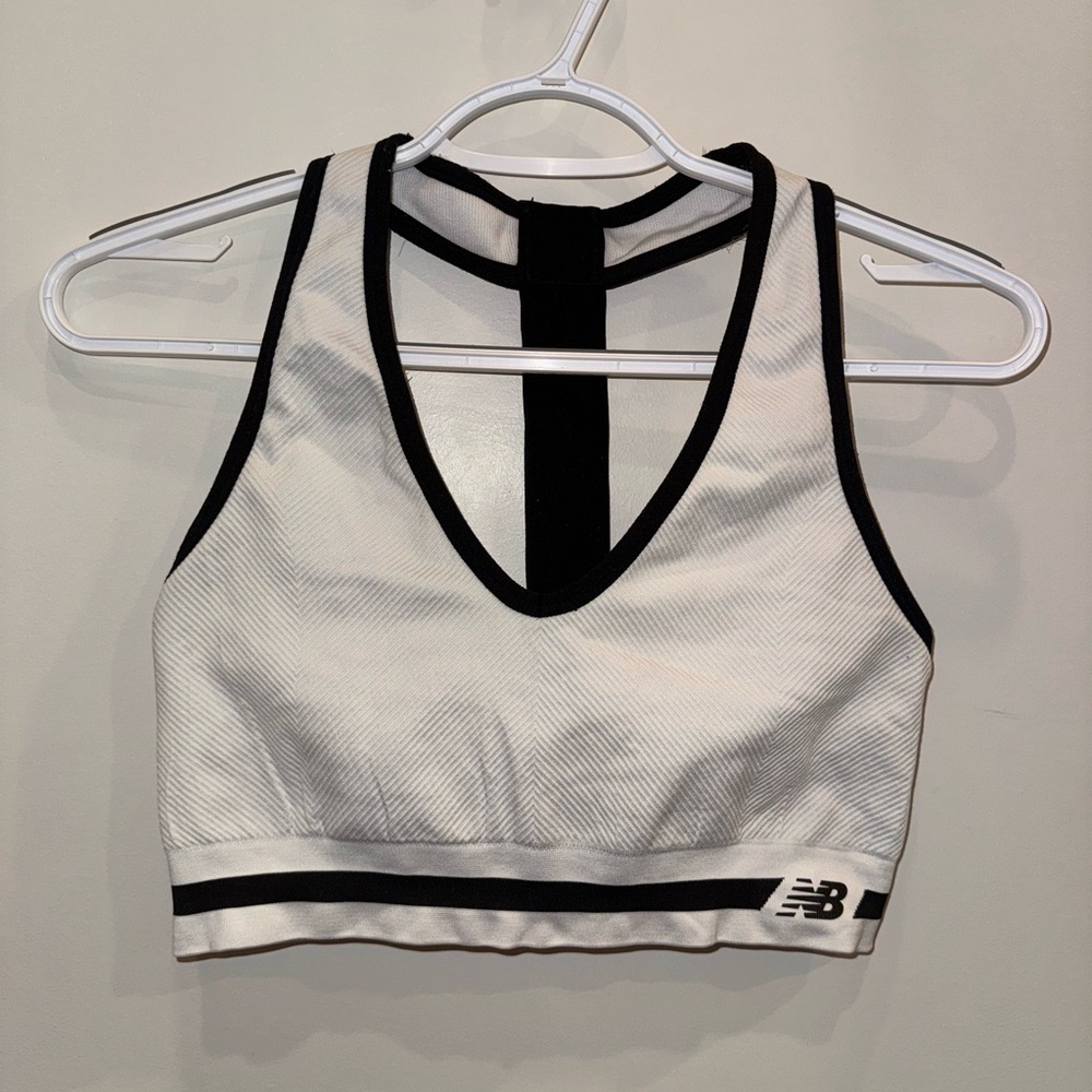 New Balance Women's Black and White Sports Bra